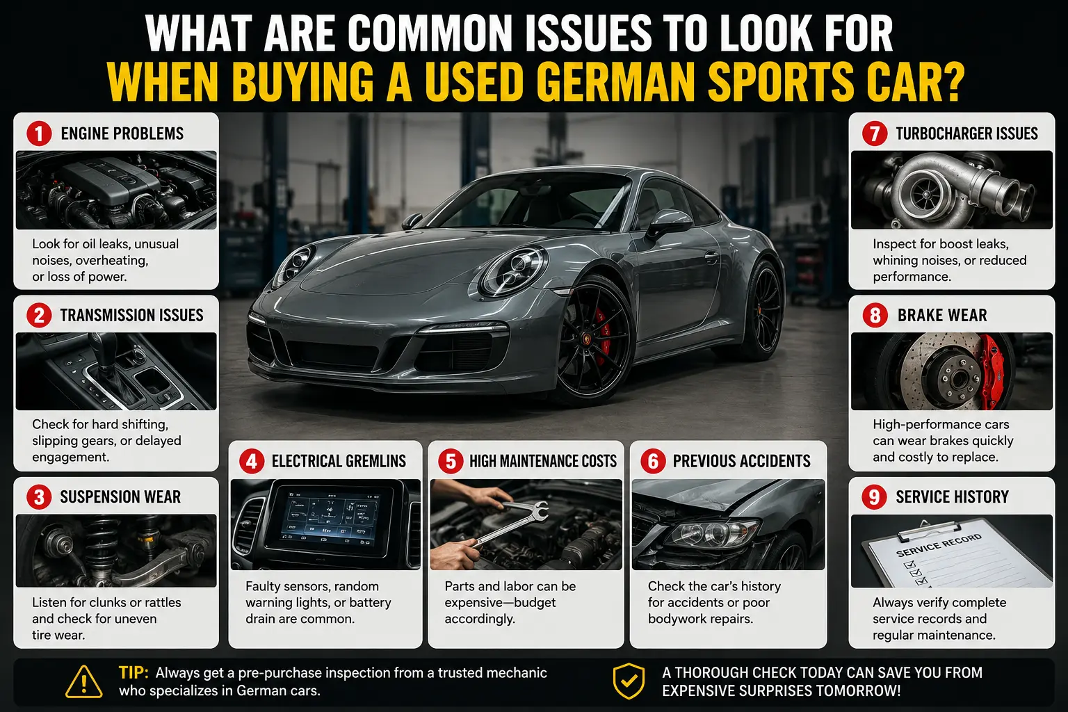 What Are Common Issues to Look for When Buying a Used German Sports Car?
